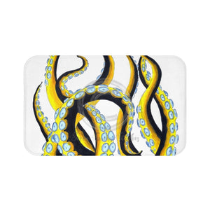 Octopus Tentacles On White Ink Bath Mat Large 34X21 Home Decor