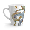 Octopus Tentacles Steel Blue Watercolor Art White Latte Mug Mug