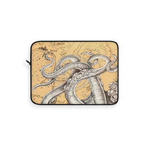 Octopus Tentacles Sun Vintage Map Ink Laptop Sleeve 15