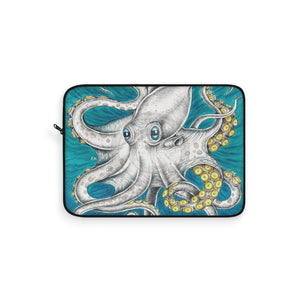 Octopus Tentacles Teal Ink Art Laptop Sleeve 15