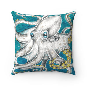 Octopus Tentacles Teal Ink Square Pillow 14 X Home Decor