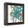 Octopus Tentacles Teal Square Framed Premium Gallery Wrap Canvas 6 ×