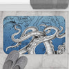 Octopus Tentacles Vintage Map Blue Ink Bath Mat Home Decor
