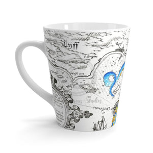 Octopus Tentacles Vintage Map Blue Latte Mug 12Oz Mug