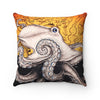 Octopus Tentacles Vintage Map Sun Ink Square Pillow Home Decor