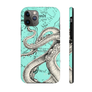 Octopus Tentacles Vintage Map Teal Ink Case Mate Tough Phone Cases Iphone 11 Pro