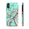 Octopus Tentacles Vintage Map Teal Ink Case Mate Tough Phone Cases Iphone X