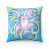 Octopus Tentacles Watercolor Blue Square Pillow 14X14 Home Decor