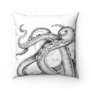 Octopus Tentacles White Ink Square Pillow 14 X Home Decor