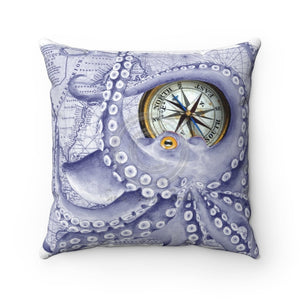 Octopus Vintage Map Compass Purple Art Pillow 20 × Home Decor