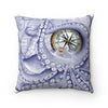 Octopus Vintage Map Compass Purple Art Pillow Home Decor