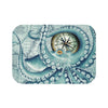 Octopus Vintage Map Compass Teal Bath Mat 24 × 17 Home Decor