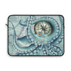 Octopus Vintage Map Compass Teal Laptop Sleeve 15