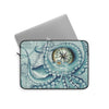 Octopus Vintage Map Compass Teal Laptop Sleeve