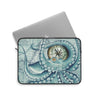 Octopus Vintage Map Compass Teal Laptop Sleeve