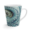 Octopus Vintage Map Teal Compass Latte Mug 12Oz Mug