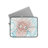 Octopus White Teal Map Ink Laptop Sleeve