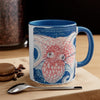 Orange Blue Octopus Vintage Map On White Art Accent Coffee Mug 11Oz