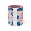 Orange Blue Octopus Vintage Map On White Art Accent Coffee Mug 11Oz Pink /