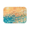 Orange Blue Teal Abstract Ink Art Bath Mat 24 × 17 Home Decor
