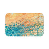 Orange Blue Teal Abstract Ink Art Bath Mat 34 × 21 Home Decor