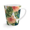 Orange Hibiscus Banana Leaf Watercolor White Latte Mug Mug