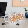 Orange Octopus Dance Ink Art Mug 11Oz