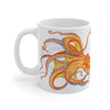 Orange Octopus Dance Ink Art Mug 11Oz
