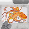 Orange Octopus Dance Ink Ii Art Bath Mat Home Decor