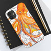 Orange Octopus Dance Vintage Map Black Ink Art Case Mate Tough Phone Cases