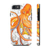 Orange Octopus Dance Vintage Map Black Ink Art Case Mate Tough Phone Cases Iphone 7 8