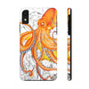 Orange Octopus Dance Vintage Map Black Ink Art Case Mate Tough Phone Cases Iphone Xr