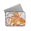 Orange Octopus Dance Vintage Map Black Ink Art Laptop Sleeve