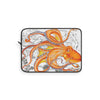 Orange Octopus Dance Vintage Map Black Ink Art Laptop Sleeve 12