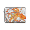 Orange Octopus Dance Vintage Map Black Ink Art Laptop Sleeve 13