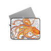 Orange Octopus Dance Vintage Map Black Ink Art Laptop Sleeve