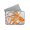 Orange Octopus Dance Vintage Map Black Ink Art Laptop Sleeve