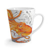 Orange Octopus Dance Vintage Map Black Ink Art Latte Mug Mug
