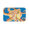 Orange Octopus Watercolor Blue Bath Mat 34 × 21 Home Decor