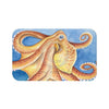 Orange Red Dancing Octopus Watercolor Ink Bath Mat Large 34X21 Home Decor