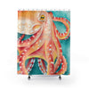 Orange Red Octopus Ii Watercolor Art Shower Curtains 71 X 74 Home Decor