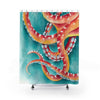 Orange Red Octopus Iii Watercolor Art Shower Curtains 71 X 74 Home Decor
