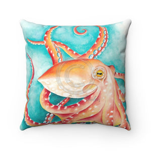 Orange Red Octopus Square Pillow 14 X Home Decor