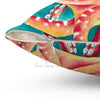 Orange Red Octopus Square Pillow Home Decor