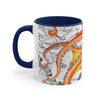 Orange Red Octopus Vintage Map Art Accent Coffee Mug 11Oz