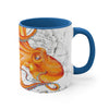 Orange Red Octopus Vintage Map Art Accent Coffee Mug 11Oz