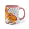 Orange Red Octopus Vintage Map Art Accent Coffee Mug 11Oz