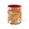 Orange Red Octopus Vintage Map Art Accent Coffee Mug 11Oz