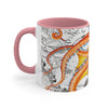 Orange Red Octopus Vintage Map Art Accent Coffee Mug 11Oz