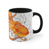 Orange Red Octopus Vintage Map Art Accent Coffee Mug 11Oz